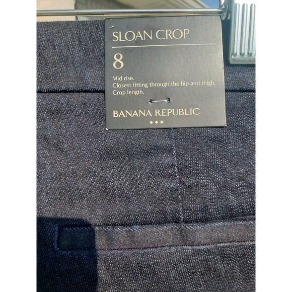 NWT Banana Republic Sloan Cropped Length Dark Denim Pants Size 8 New Old Stock - Picture 9 of 16